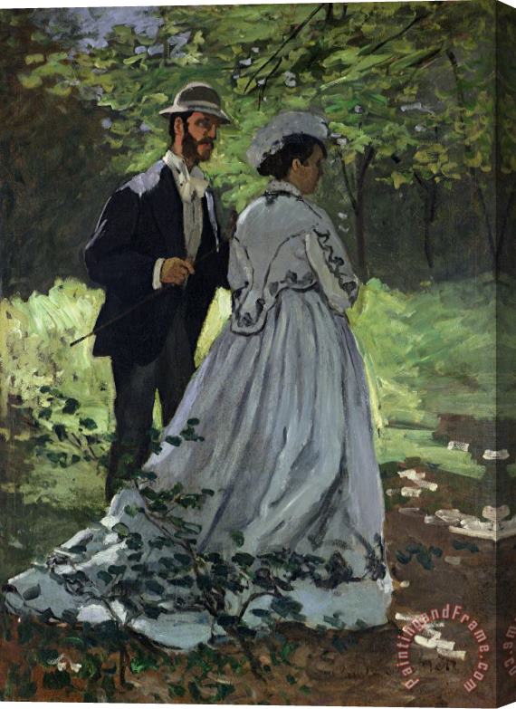 Claude Monet The Promenaders Stretched Canvas Painting / Canvas Art