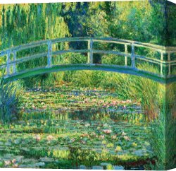 Edna Smith in a Japanese Wrap Canvas Prints - The Waterlily Pond With The Japanese Bridge by Claude Monet