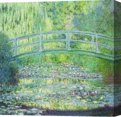 Edna Smith in a Japanese Wrap Canvas Prints - The Waterlily Pond with the Japanese Bridge by Claude Monet