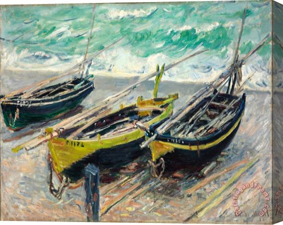 Claude Monet Three Fishing Boats Stretched Canvas Print / Canvas Art