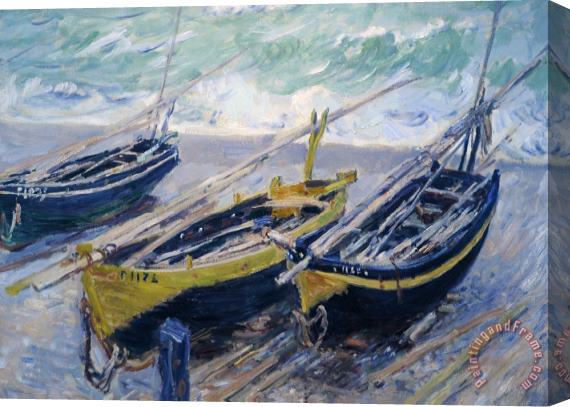 Claude Monet Three Fishing Boats Stretched Canvas Painting / Canvas Art