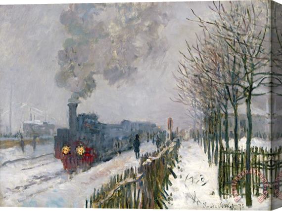 Claude Monet Train in the Snow or The Locomotive Stretched Canvas Print / Canvas Art