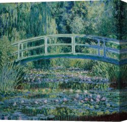 Edna Smith in a Japanese Wrap Canvas Prints - Water Lilies And Japanese Bridge by Claude Monet