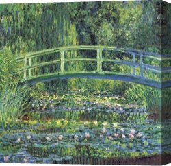 Edna Smith in a Japanese Wrap Canvas Prints - Waterlilies And Japanese Bridge by Claude Monet