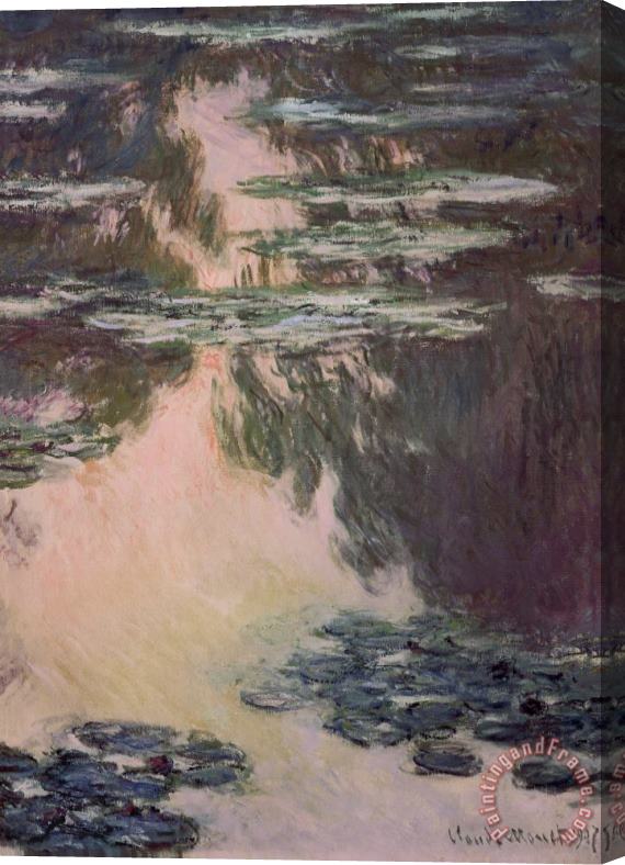 Claude Monet Waterlilies with Weeping Willows Stretched Canvas Print / Canvas Art