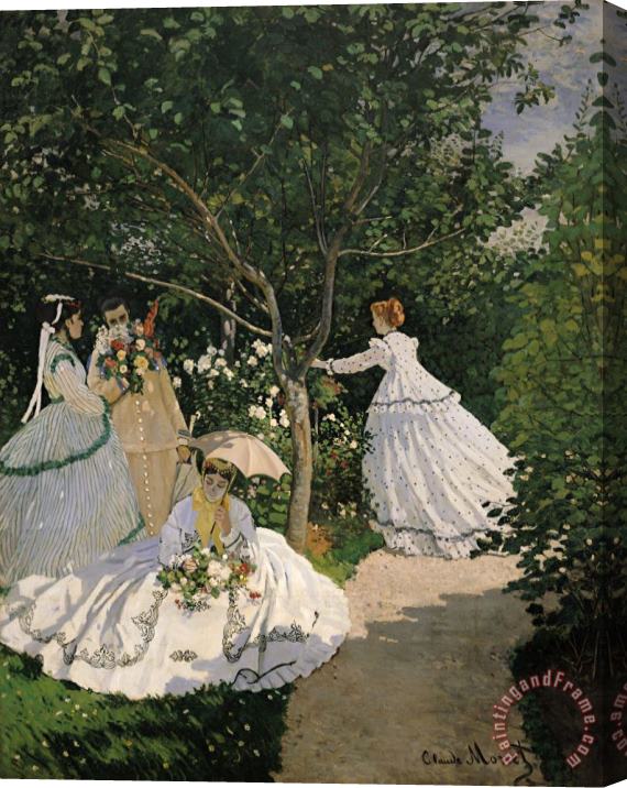 Claude Monet Women in the Garden Stretched Canvas Painting / Canvas Art