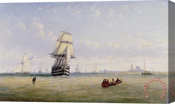 Claude T Stanfield Moore Meno War Schooners and Royal Navy Yachts Stretched Canvas Print / Canvas Art