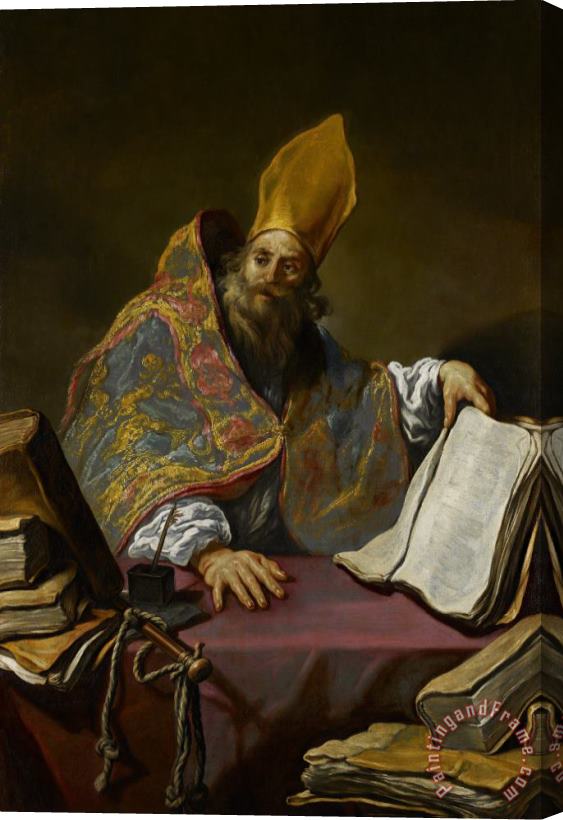Claude Vignon Saint Ambrose Stretched Canvas Painting / Canvas Art