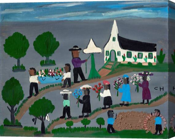 Clementine Hunter Funeral Procession Stretched Canvas Painting / Canvas Art