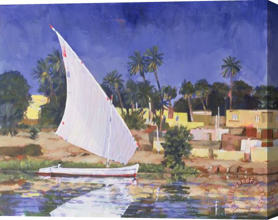 Clive Metcalfe Egypt Blue Stretched Canvas Print / Canvas Art
