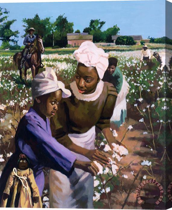 Colin Bootman Cotton Pickers Stretched Canvas Painting / Canvas Art