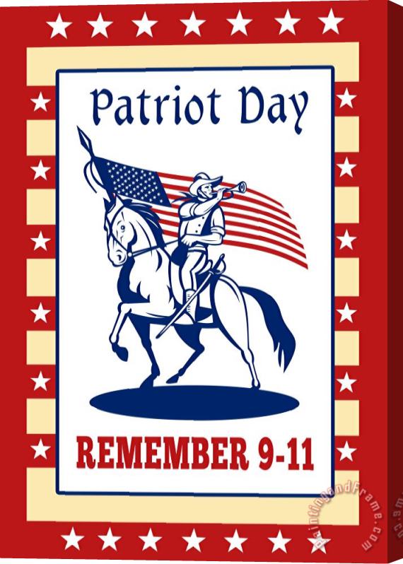 Collection 10 American Patriot Day Remember 911 Poster Greeting Card Stretched Canvas Print / Canvas Art
