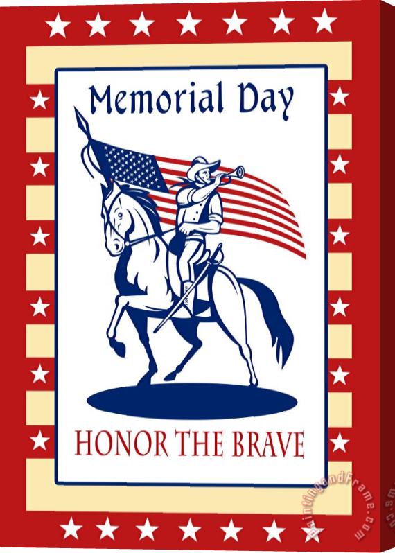 Collection 10 American Patriot Memorial Day Poster Greeting Card Stretched Canvas Painting / Canvas Art