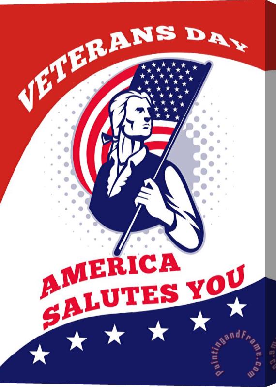Collection 10 American Patriot Veterans Day Poster Greeting Card Stretched Canvas Print / Canvas Art