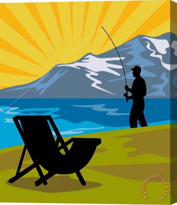 Collection 10 Fly Fishing Stretched Canvas Print / Canvas Art