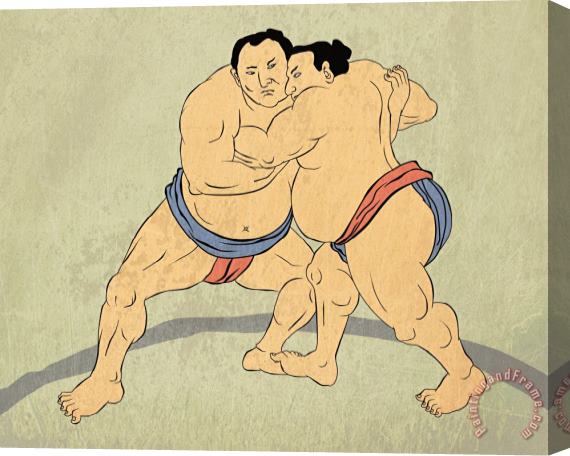 Collection 10 Japanese sumo wrestler Stretched Canvas Painting / Canvas Art