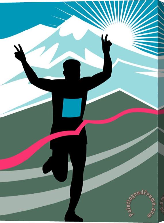 Collection 10 Marathon Race Victory Stretched Canvas Print / Canvas Art