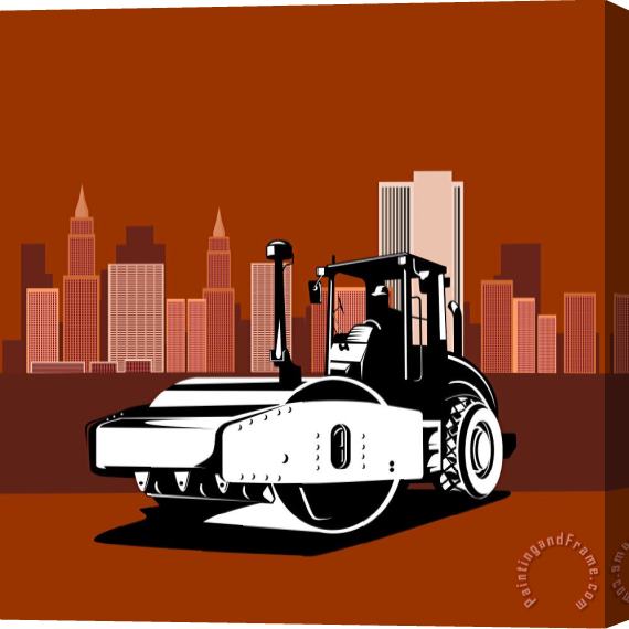Collection 10 Road Roller Retro Stretched Canvas Painting / Canvas Art