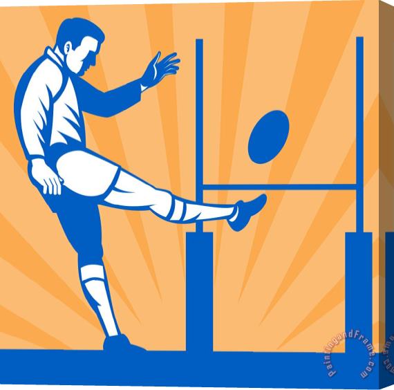 Collection 10 Rugby Goal Kick Stretched Canvas Print / Canvas Art