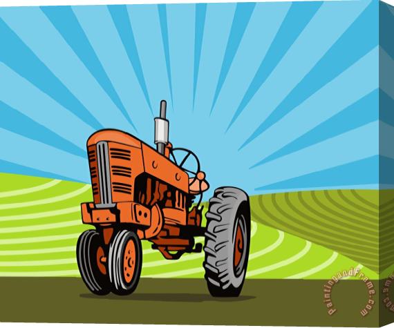Collection 10 Vintage Tractor Retro Stretched Canvas Print / Canvas Art