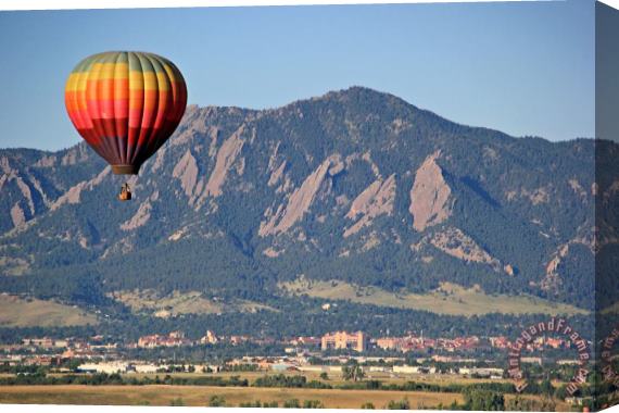 Collection 14 Balloon Over Flatirons and CU Stretched Canvas Print / Canvas Art