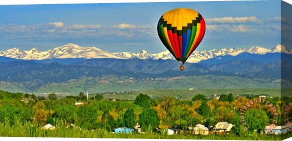 Collection 14 Ballooning Over The Rockies Stretched Canvas Print / Canvas Art