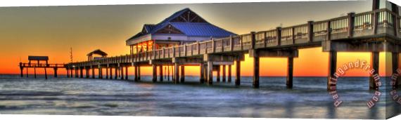 Collection 14 Sunset at The Pier Stretched Canvas Painting / Canvas Art