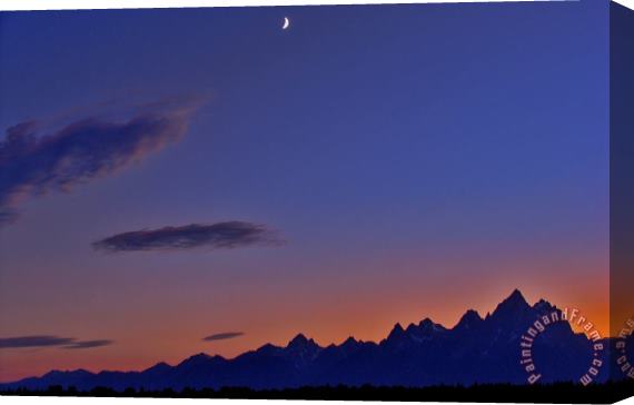 Collection 14 Teton Silouette Stretched Canvas Painting / Canvas Art