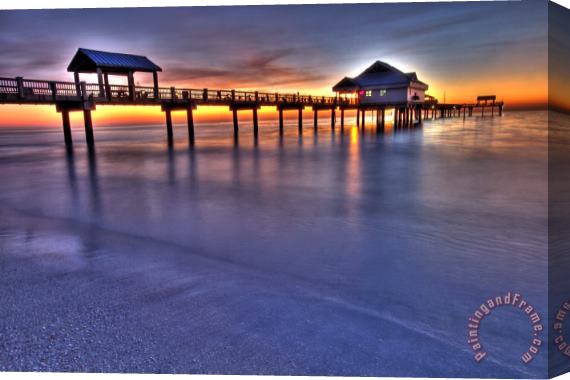 Collection 14 Twilight at the Pier Stretched Canvas Painting / Canvas Art