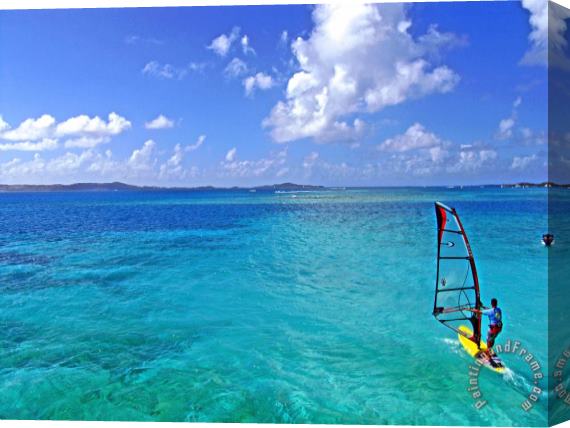 Collection 14 Windsurfing The Islands Stretched Canvas Print / Canvas Art