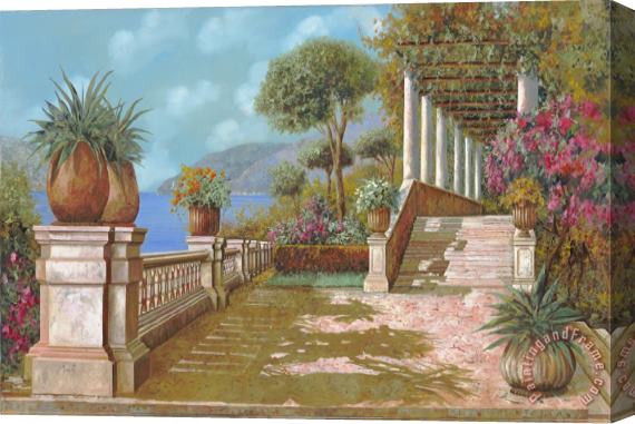 Collection 7 Colonne E Vasi Sulla Terrazza Stretched Canvas Painting / Canvas Art