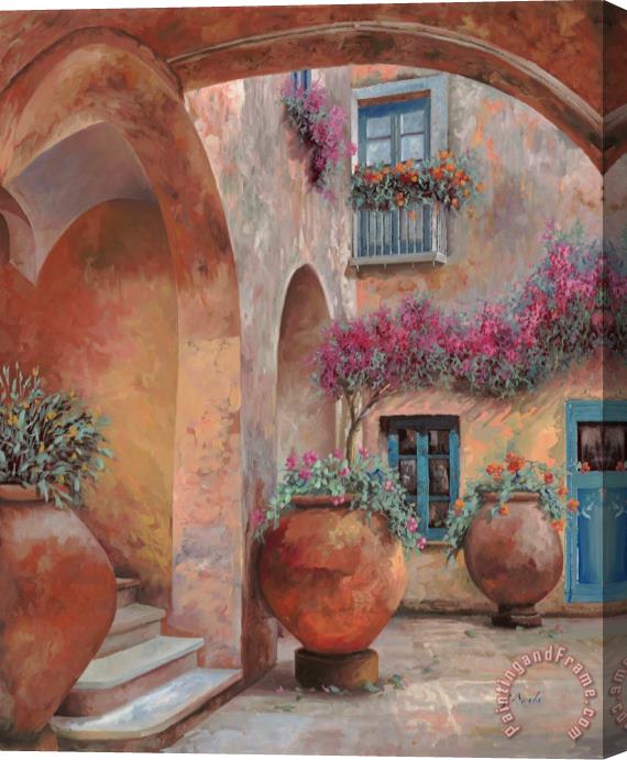 Collection 7 Le Arcate In Cortile Stretched Canvas Print / Canvas Art