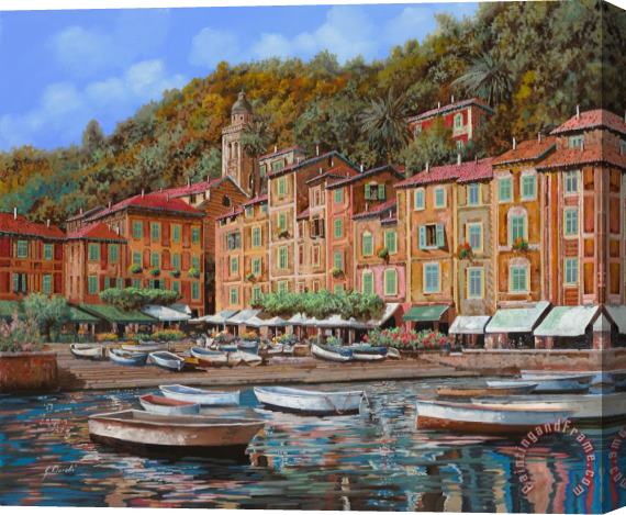 Collection 7 Portofino-La Piazzetta e le barche Stretched Canvas Painting / Canvas Art