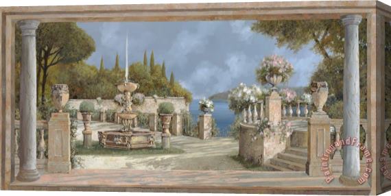 Collection 7 villa sul lago di Como Stretched Canvas Print / Canvas Art