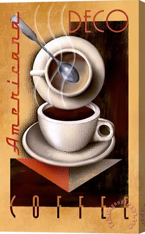Collection Americana Deco Coffee Stretched Canvas Print / Canvas Art