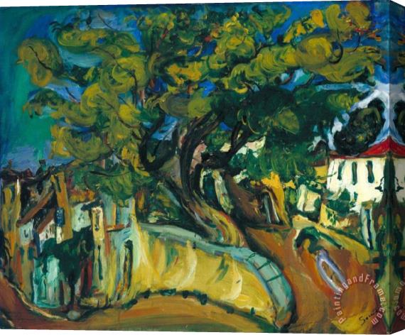 Collection Cagnes Landscape with Tree Stretched Canvas Painting / Canvas Art