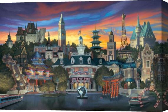 Collection Disney Greg Mccullough - 2018 Festival of The Art Sunset Lagoon Stretched Canvas Print / Canvas Art