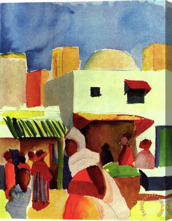 Collection Market in Algiers 1914 Stretched Canvas Painting / Canvas Art
