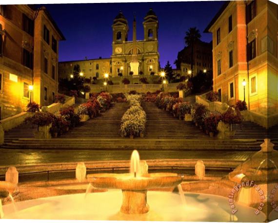 Collection Trinita Dei Monti Steps Rome Italy Stretched Canvas Painting / Canvas Art