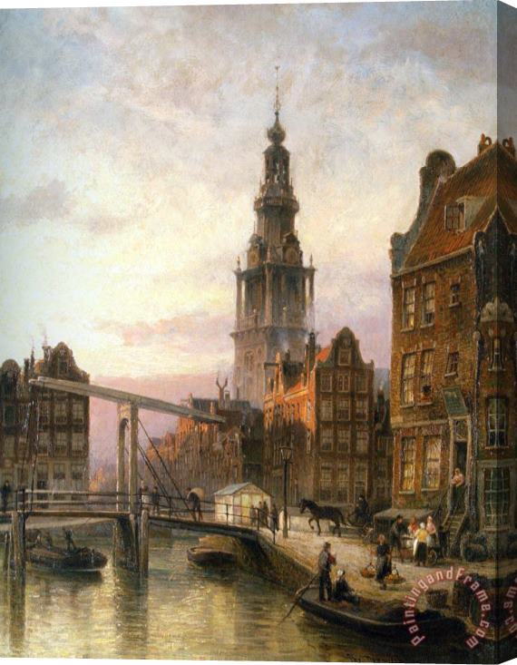 Cornelis Christiaan Dommelshuizen The Zuider Kerk at Dusk, Amsterdam Stretched Canvas Painting / Canvas Art