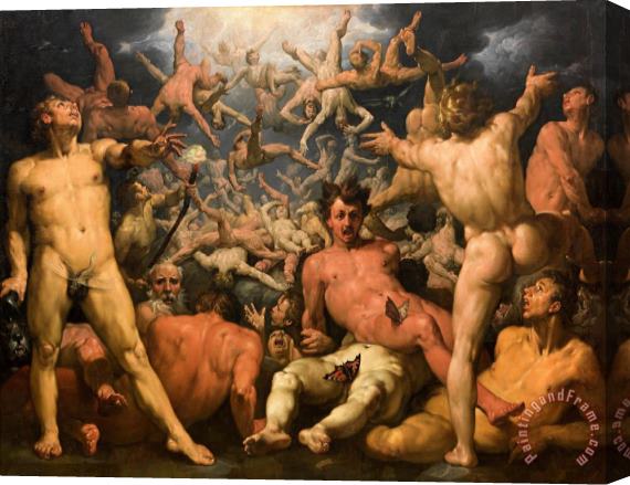 Cornelis Cornelisz. van Haarlem The Fall of The Titans Stretched Canvas Print / Canvas Art