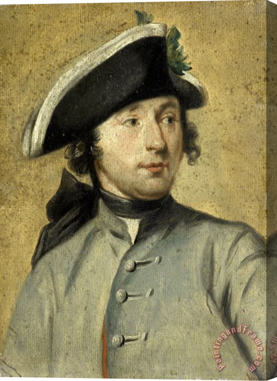 Cornelis Troost Portrait of Ludolf Backhuysen Ii, Painter And Dragoon, Grandson of The Marine Painter Ludolf Backhuysen I Stretched Canvas Print / Canvas Art