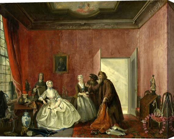 Cornelis Troost The Spendthrift Or The Wasteful Woman, Act Iii, Scene V, From The Play by Thomas Asselijn Stretched Canvas Print / Canvas Art