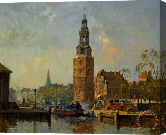 Cornelis Vreedenburgh A View of The Montelbaanstoren Amsterdam Stretched Canvas Painting / Canvas Art