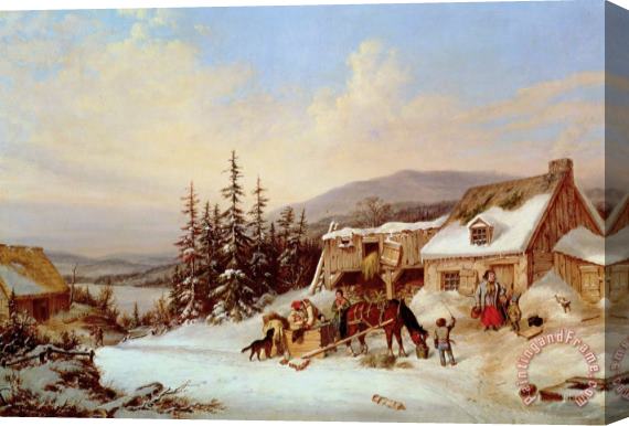 Cornelius Krieghoff Quebec Stretched Canvas Painting / Canvas Art