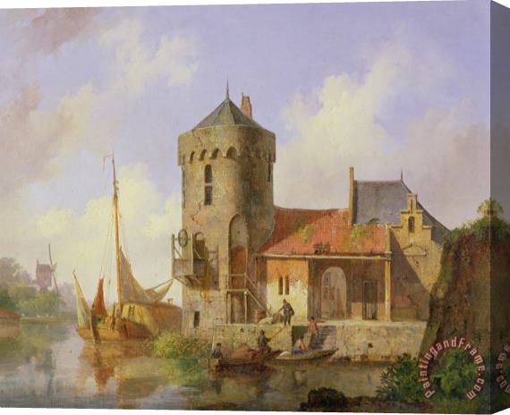 Cornelius Springer On the Rhine Stretched Canvas Print / Canvas Art