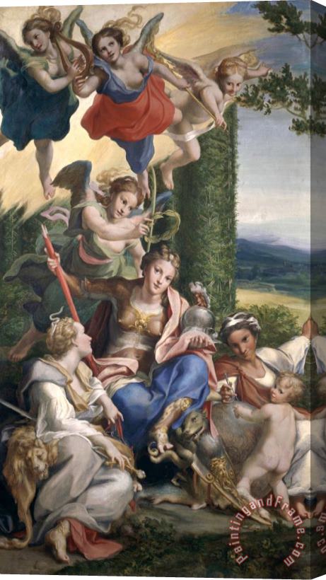 Correggio Allegory of The Virtues Stretched Canvas Painting / Canvas Art