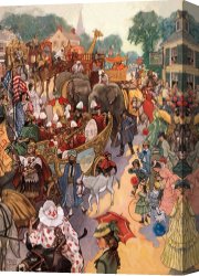 At The Circus Canvas Prints - Circus Parade by Corwin Knapp Linsom