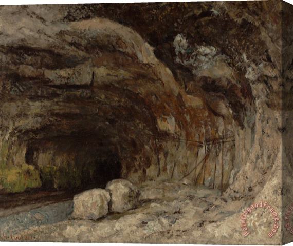 Courbet, Gustave Grotto of Sarrazine Near Nans Sous Sainte Anne Stretched Canvas Painting / Canvas Art