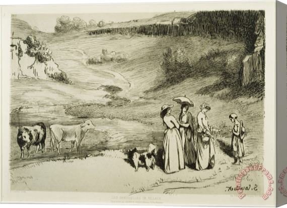 Courbet, Gustave Les Demoiselles De Village Stretched Canvas Print / Canvas Art